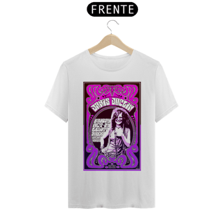 Nome do produto Camiseta Janis Joplin Show em Washita Kansas de 1969 - ANTES DE COMPRAR VEJA TABELA DE MEDIDAS ABAIXO DO BOTÃO COMPRAR, POIS TROCA POR ERRO DE TAMANHO É DE RESPONSABILIDADE SUA E GERA CUSTO PRA VOCÊ