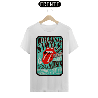 Nome do produto Camiseta do polêmico show dos Rolling Stones de 1969 no violento festival em Altamont com seu ingresso original - ANTES DE COMPRAR VEJA TABELA DE MEDIDAS ABAIXO DO BOTÃO COMPRAR, POIS TROCA POR ERRO DE TAMANHO É DE RESPONSABILIDADE SUA E GERA CUSTO P