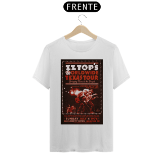 Nome do produto Camiseta ZZTop Show de 1976 no Tenesse - ANTES DE COMPRAR VEJA TABELA DE MEDIDAS ABAIXO DO BOTÃO COMPRAR, POIS TROCA POR ERRO DE TAMANHO É DE RESPONSABILIDADE SUA E GERA CUSTO PRA VOCÊ