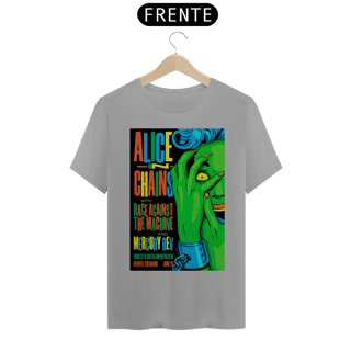 Nome do produto Camiseta Alice In Chains Show de 1993 com abertura do Reage Against - ANTES DE COMPRAR VEJA TABELA DE MEDIDAS ABAIXO DO BOTÃO COMPRAR, POIS TROCA POR ERRO DE TAMANHO É DE RESPONSABILIDADE SUA E GERA CUSTO PRA VOCÊ