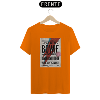 Nome do produto Camiseta Bowie  Show de 1973 - ANTES DE COMPRAR VEJA TABELA DE MEDIDAS ABAIXO DO BOTÃO COMPRAR, POIS TROCA POR ERRO DE TAMANHO É DE RESPONSABILIDADE SUA E GERA CUSTO PRA VOCÊ