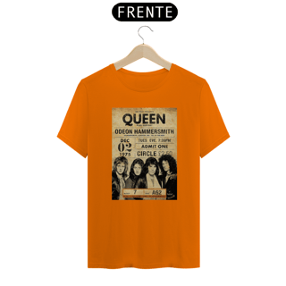 Nome do produto Camiseta Queen Show em Hammersmith 1975 - ANTES DE COMPRAR VEJA TABELA DE MEDIDAS ABAIXO DO BOTÃO COMPRAR, POIS TROCA POR ERRO DE TAMANHO É DE RESPONSABILIDADE SUA E GERA CUSTO PRA VOCÊ