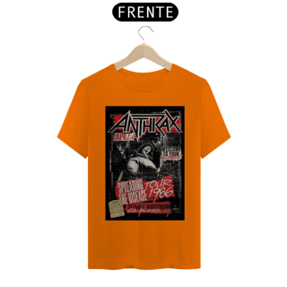 Nome do produto Camiseta Anthrax de 1986 show em L.A. - ANTES DE COMPRAR VEJA TABELA DE MEDIDAS ABAIXO DO BOTÃO COMPRAR, POIS TROCA POR ERRO DE TAMANHO É DE RESPONSABILIDADE SUA E GERA CUSTO PRA VOCÊ