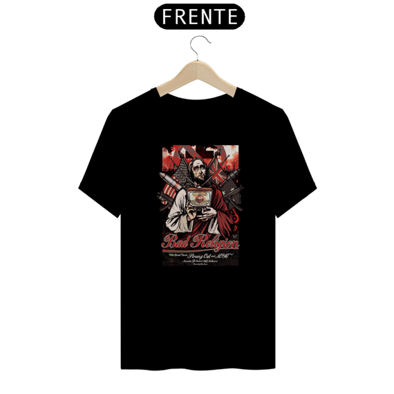 Camiseta Bad Religion - ANTES DE COMPRAR VEJA TABELA DE MEDIDAS ABAIXO DO BOTÃO COMPRAR, POIS TROCA POR ERRO DE TAMANHO É DE RESPONSABILIDADE SUA E GERA CUSTO PRA VOCÊ