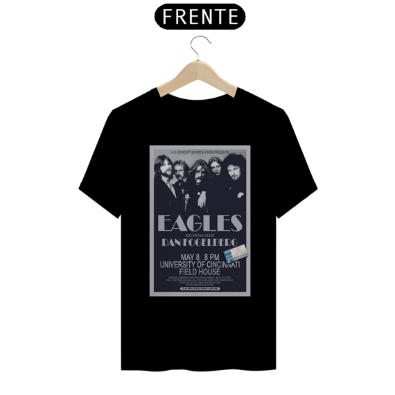 Camiseta Eagles Show de 1975 em Cincinnati com ingresso original - ANTES DE COMPRAR VEJA TABELA DE MEDIDAS ABAIXO DO BOTÃO COMPRAR, POIS TROCA POR ERRO DE TAMANHO É DE RESPONSABILIDADE SUA E GERA CUSTO PRA VOCÊ