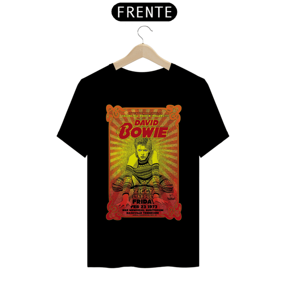 Camiseta David Bowie Show Ziggy Stardust no Tenesse em 1973 - ANTES DE COMPRAR VEJA TABELA DE MEDIDAS ABAIXO DO BOTÃO COMPRAR, POIS TROCA POR ERRO DE TAMANHO É DE RESPONSABILIDADE SUA E GERA CUSTO PRA VOCÊ