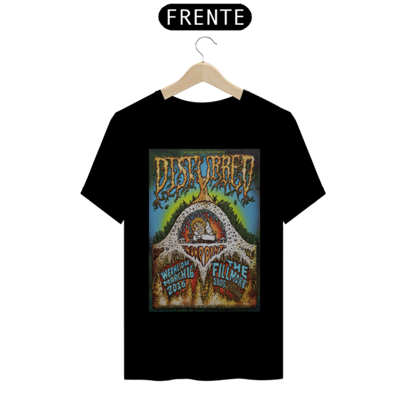 Camiseta Disturbed Show em São Francisco 2016 - ANTES DE COMPRAR VEJA TABELA DE MEDIDAS ABAIXO DO BOTÃO COMPRAR, POIS TROCA POR ERRO DE TAMANHO É DE RESPONSABILIDADE SUA E GERA CUSTO PRA VOCÊ