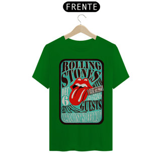 Nome do produto Camiseta do polêmico show dos Rolling Stones de 1969 no violento festival em Altamont com seu ingresso original - ANTES DE COMPRAR VEJA TABELA DE MEDIDAS ABAIXO DO BOTÃO COMPRAR, POIS TROCA POR ERRO DE TAMANHO É DE RESPONSABILIDADE SUA E GERA CUSTO P