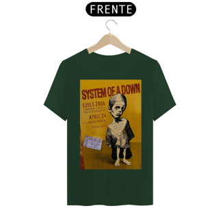 Nome do produto Camiseta System Of Down show de 2004 com ingresso original- NOSSAS CAMISETAS SÃO MAIS AJUSTADAS AO CORPO - ANTES DE FINALIZAR, VEJA TABELA DE MEDIDAS ABAIXO DO BOTÃO COMPRAR OU COMPRE UM TAMANHO MAIOR.