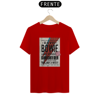 Nome do produto Camiseta Bowie  Show de 1973 - ANTES DE COMPRAR VEJA TABELA DE MEDIDAS ABAIXO DO BOTÃO COMPRAR, POIS TROCA POR ERRO DE TAMANHO É DE RESPONSABILIDADE SUA E GERA CUSTO PRA VOCÊ