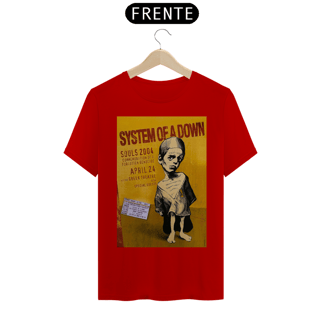 Nome do produto Camiseta System Of Down show de 2004 com ingresso original- NOSSAS CAMISETAS SÃO MAIS AJUSTADAS AO CORPO - ANTES DE FINALIZAR, VEJA TABELA DE MEDIDAS ABAIXO DO BOTÃO COMPRAR OU COMPRE UM TAMANHO MAIOR.