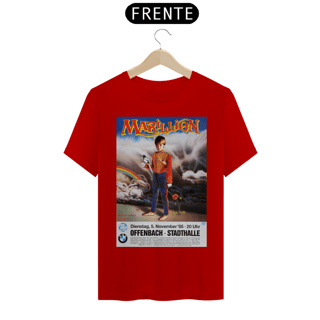 Nome do produto Camiseta Marillion show na alemanha de 1985 - NOSSAS CAMISETAS SÃO MAIS AJUSTADAS AO CORPO - ANTES DE FINALIZAR, VEJA TABELA DE MEDIDAS ABAIXO DO BOTÃO COMPRAR OU COMPRE UM TAMANHO MAIOR.