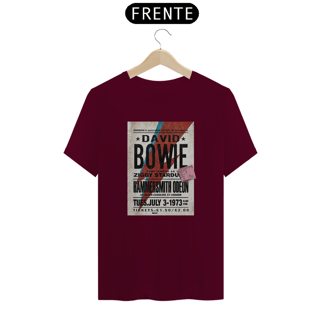 Nome do produto Camiseta Bowie  Show de 1973 - ANTES DE COMPRAR VEJA TABELA DE MEDIDAS ABAIXO DO BOTÃO COMPRAR, POIS TROCA POR ERRO DE TAMANHO É DE RESPONSABILIDADE SUA E GERA CUSTO PRA VOCÊ
