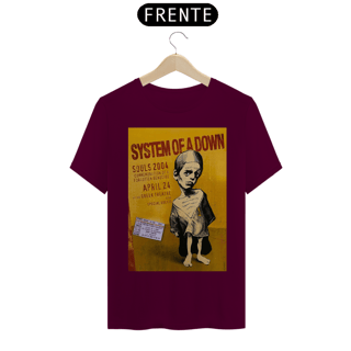 Nome do produto Camiseta System Of Down show de 2004 com ingresso original- NOSSAS CAMISETAS SÃO MAIS AJUSTADAS AO CORPO - ANTES DE FINALIZAR, VEJA TABELA DE MEDIDAS ABAIXO DO BOTÃO COMPRAR OU COMPRE UM TAMANHO MAIOR.