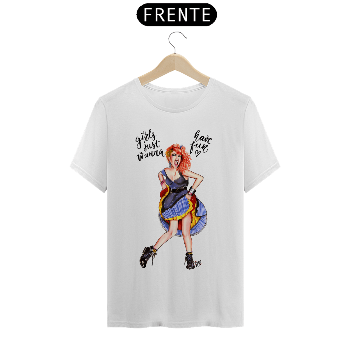 Nome do produto: Camiseta Cindy Lauper Girls Just Wanna Have Fun BRANCA