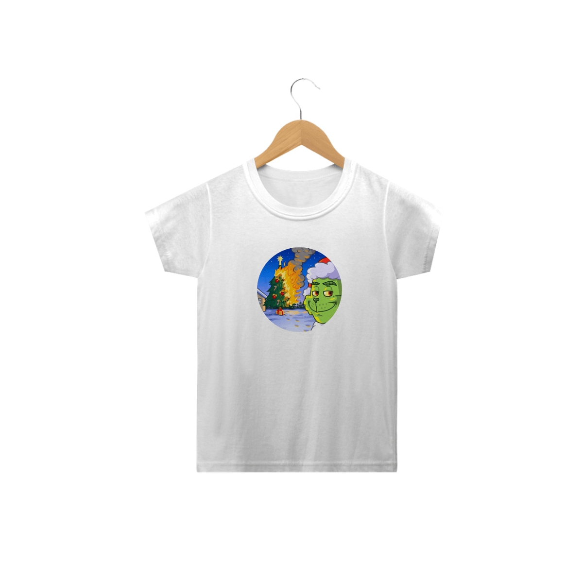 Nome do produto: Camiseta Infantil Grinch Christmas On Fire 