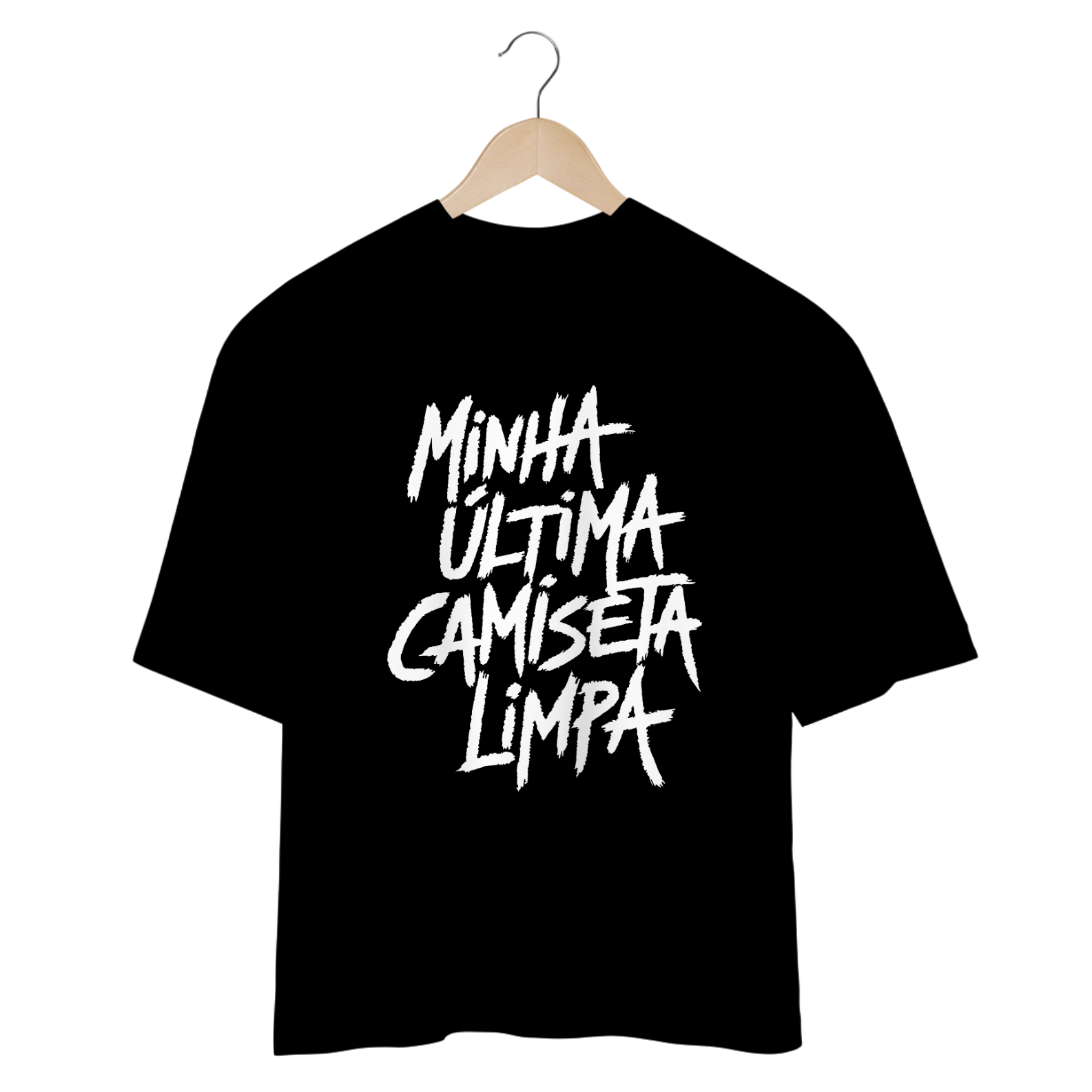 Última Camiseta Limpa - Oversized PRETA