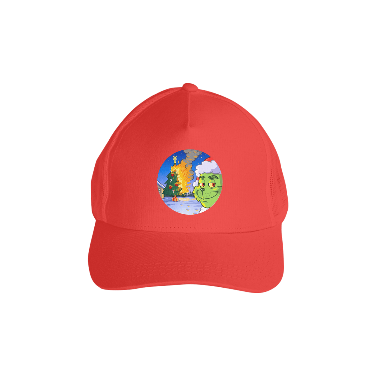 Nome do produto: Boné Americano com Tela Grinch Christmas On Fire 