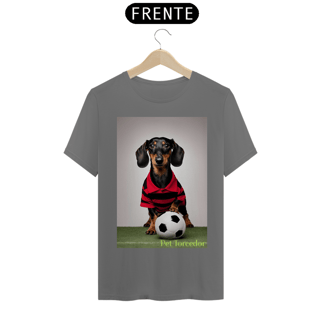 Camisa Malha Estonada Dachshund Rubro-negro