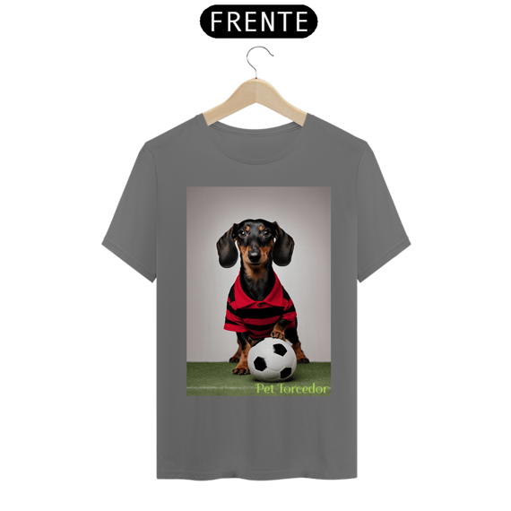 Camisa Malha Estonada Dachshund Rubro-negro