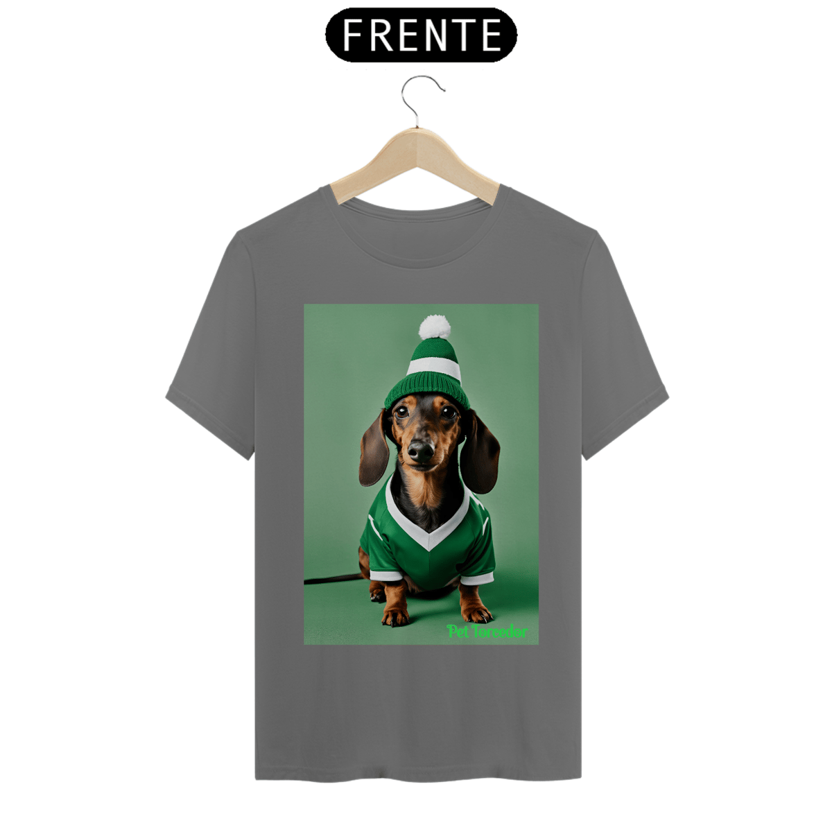 Nome do produto: Camisa Malha Estonada Dachshund Alviverde