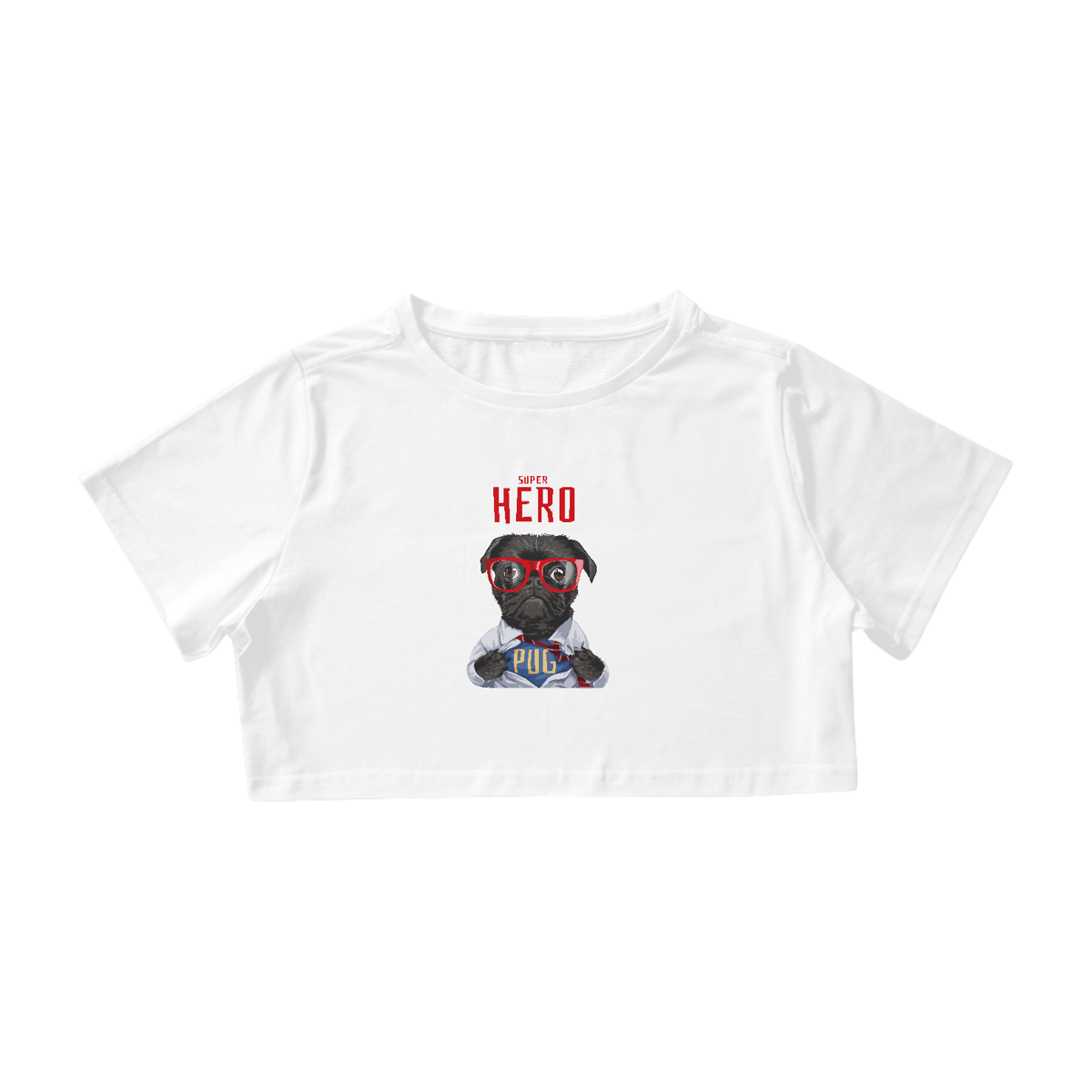 Nome do produto: Cropped Pug Super Hero