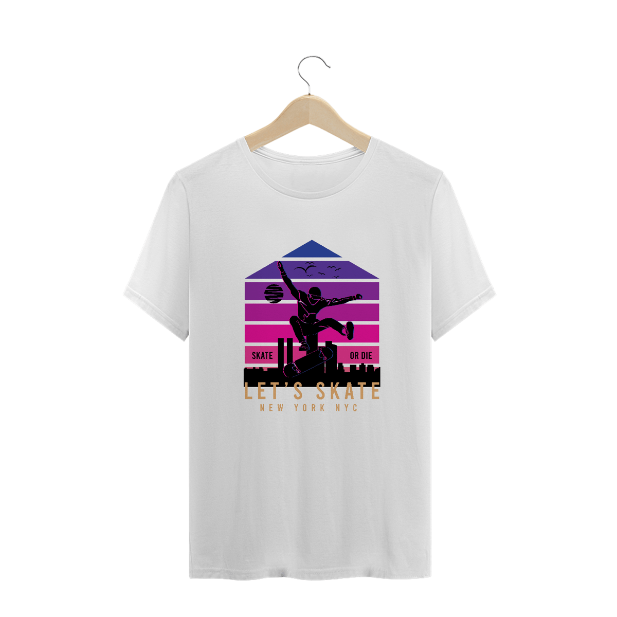 Nome do produto: T-Shirt Plus Size Lets Skate
