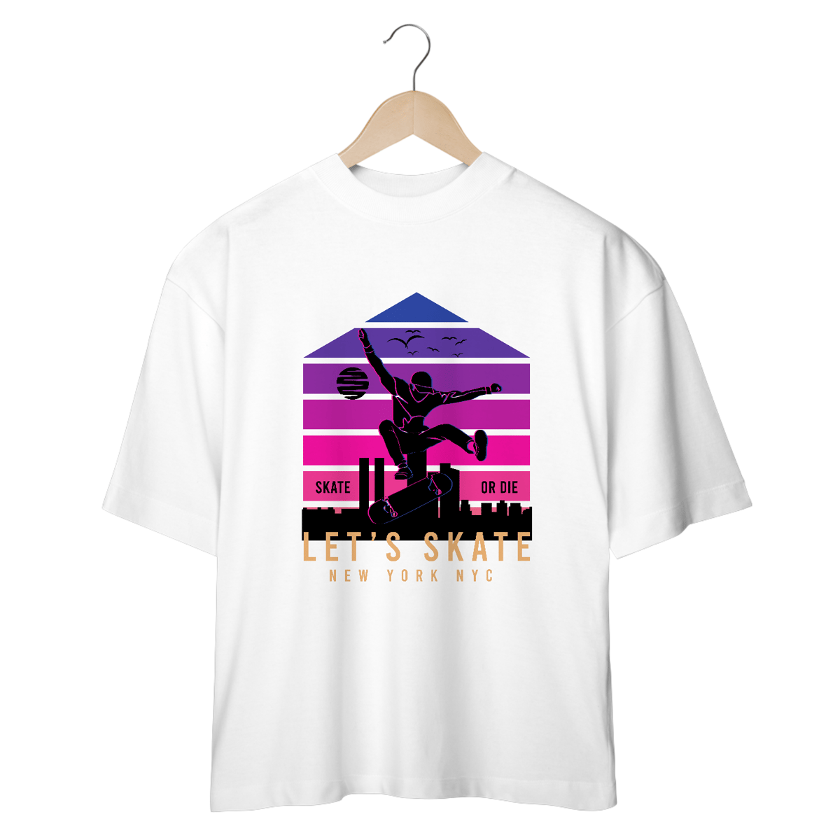 Nome do produto: T-Shirt Oversized Lets Skate