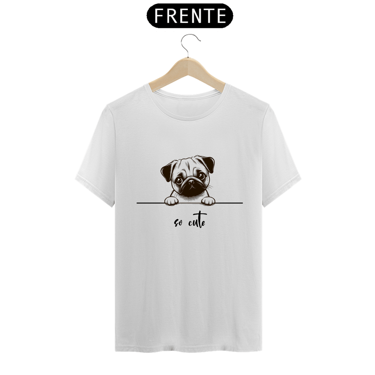 Nome do produto: T-Shirt So Cute Pug 01