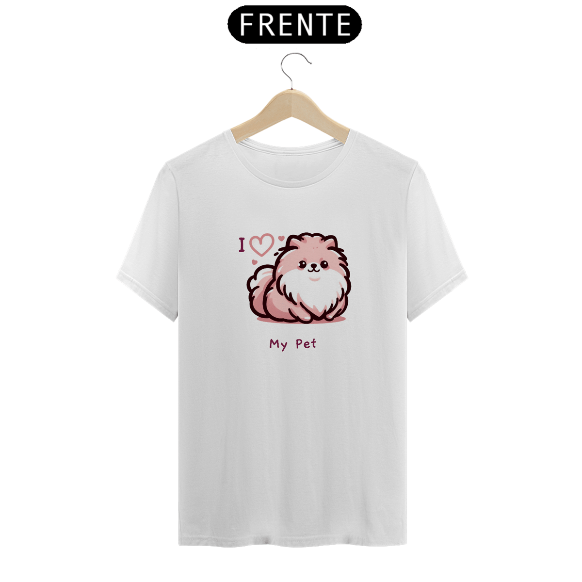 Nome do produto: T-Shirt I Love My Pet (Spitz) 01