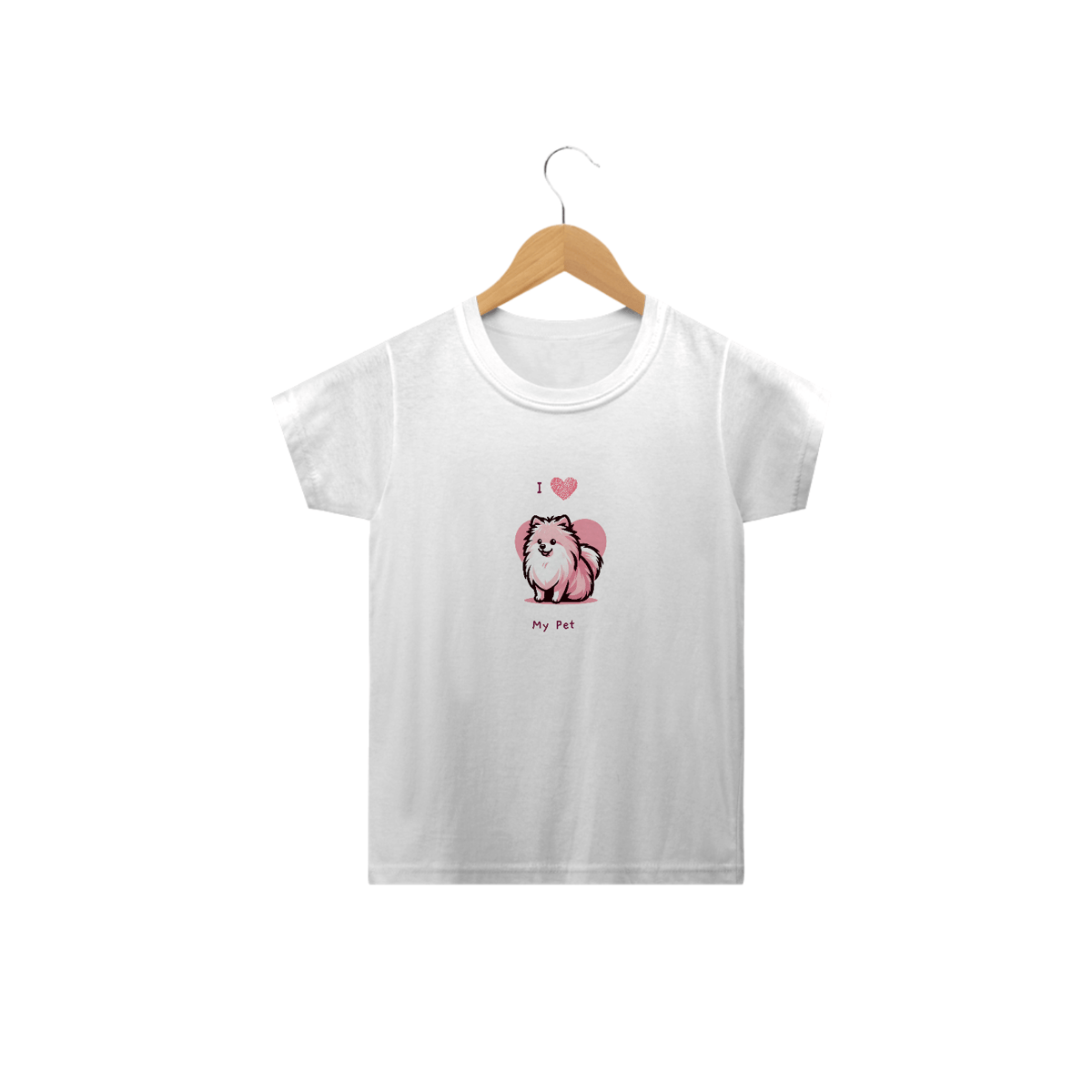Nome do produto: T-Shirt Infantil I Love My Pet (Spitz) 02