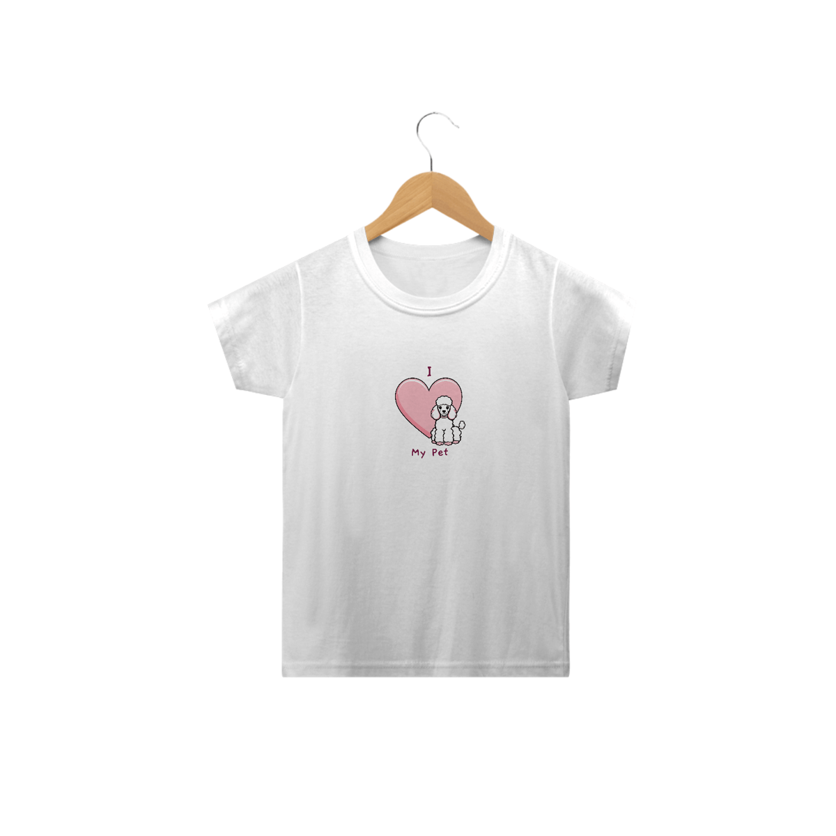 Nome do produto: T-Shirt Infantil I Love My Pet (Poodle)