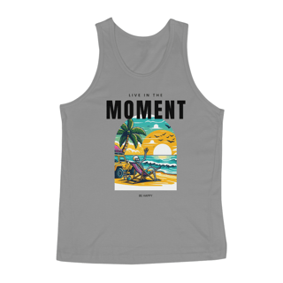 Nome do produto Regata Masculina Live in The Moment, Be Happy