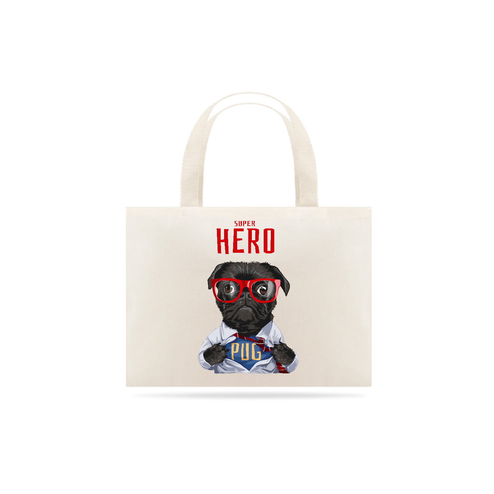 Ecobag Pug Super Hero