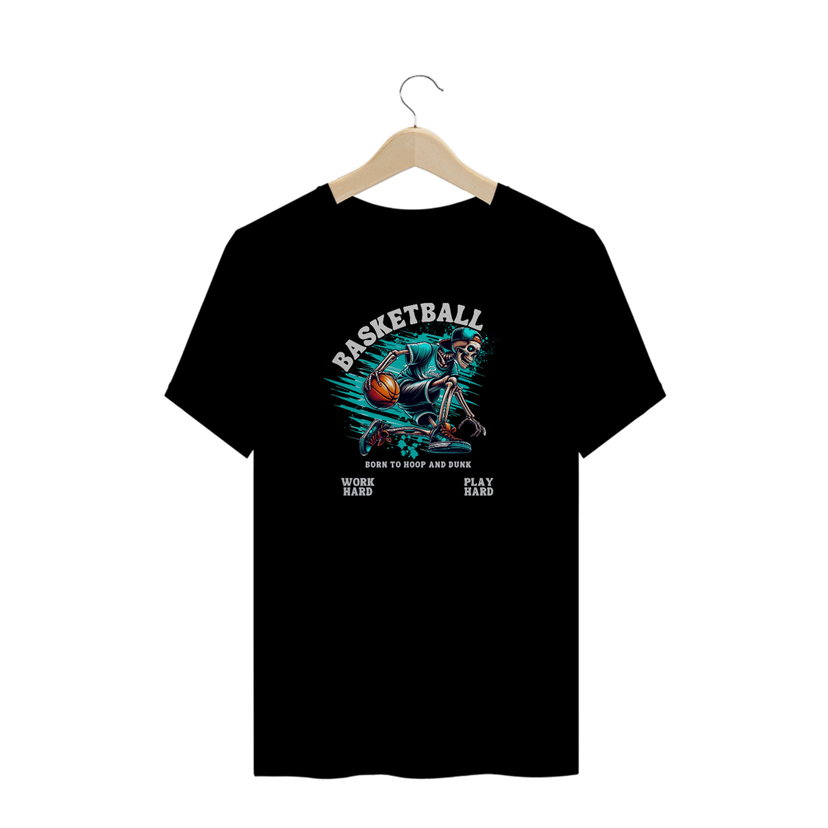 Nome do produto: T-Shirt Plus Size Basketball Skull