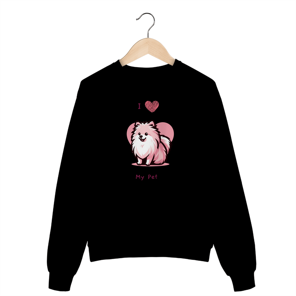 Nome do produto: Moletom Fechado I Love My Pet (Spitz) 02