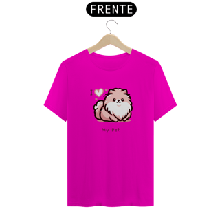 Nome do produto T-Shirt I Love My Pet (Spitz) 01