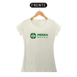 Camiseta Baby Look Pima Logo Mensa Brasil (branca ou off-white)