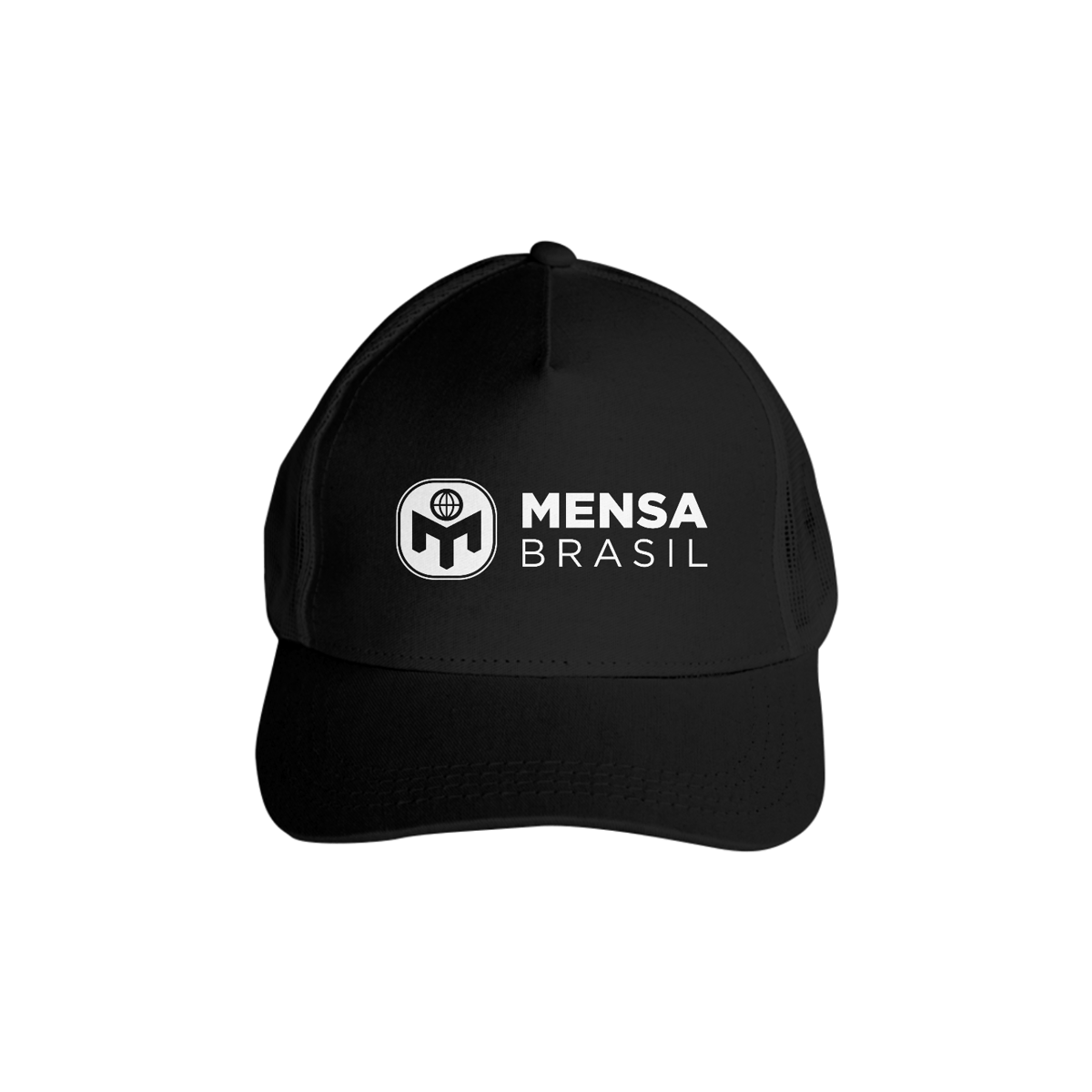 Nome do produto: Boné com tela Logo Mensa Brasil (Preto)