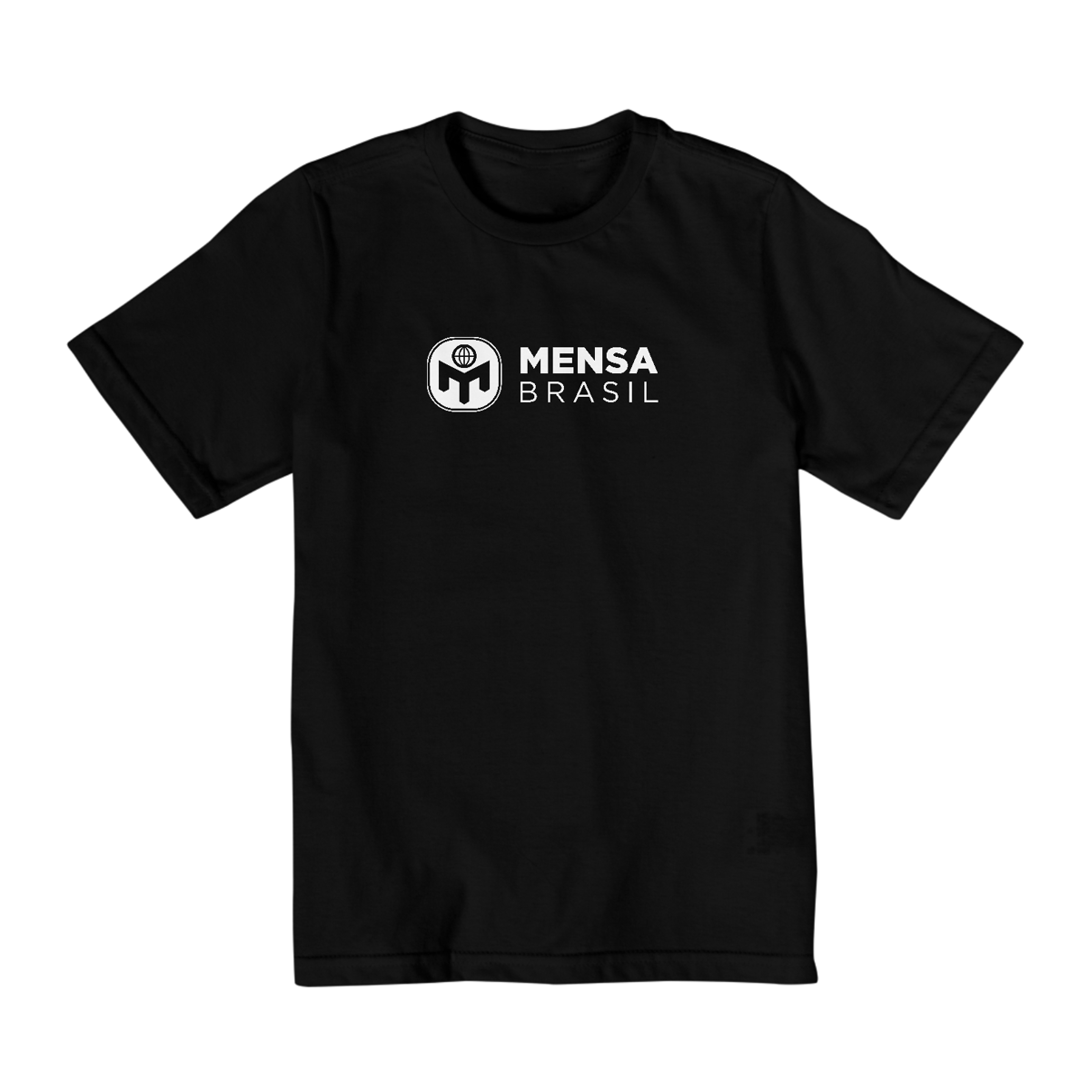 Nome do produto: Camiseta Infantil Logo Mensa Brasil (preta 10-14)