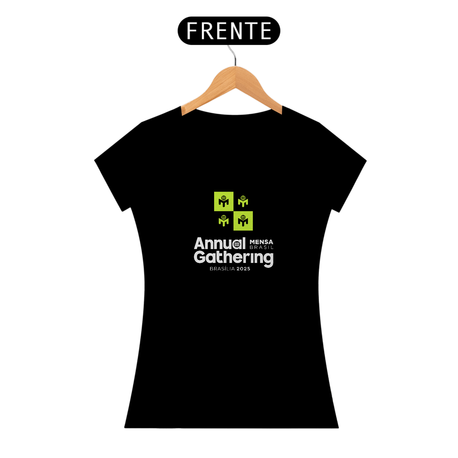 Camiseta Baby Look AG 2025 - Preta/Verde