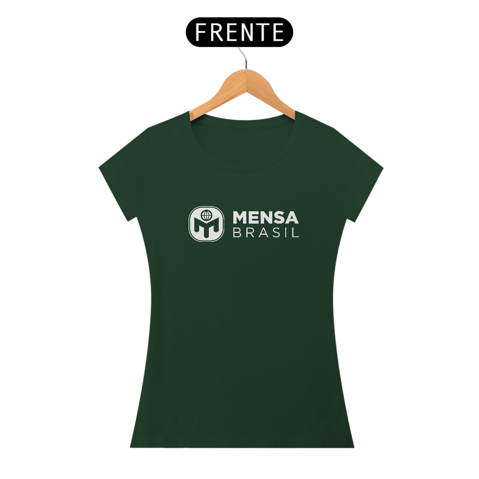 Camiseta Baby Look Pima Logo Mensa Brasil (preta ou verde)