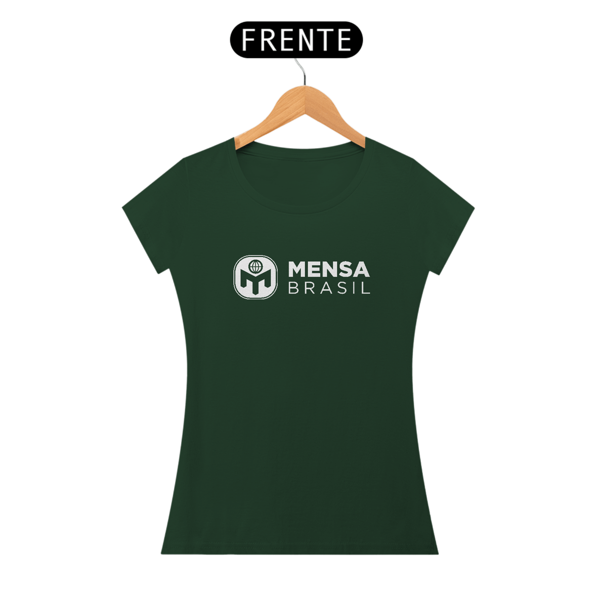 Nome do produto: Camiseta Baby Look Pima Logo Mensa Brasil (preta ou verde)