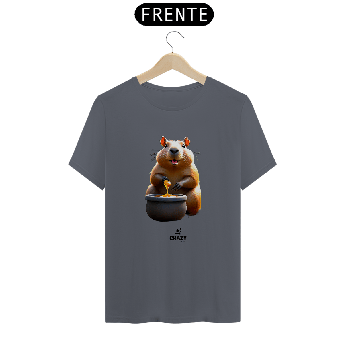 Nome do produto: Camiseta Capivara e o Pote de Mel