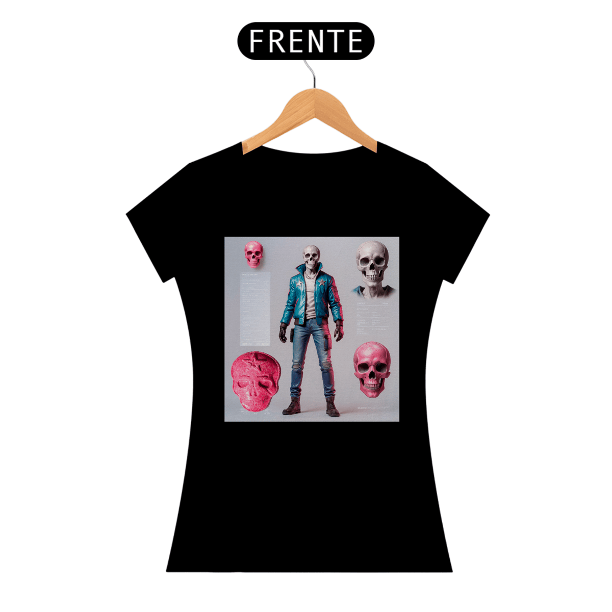 Nome do produto: Camiseta Feminita Caveira