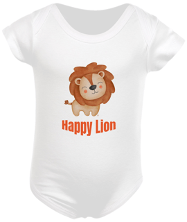 Body Infantil_Leão Bebê Kids Feliz_Happy Lion Kids