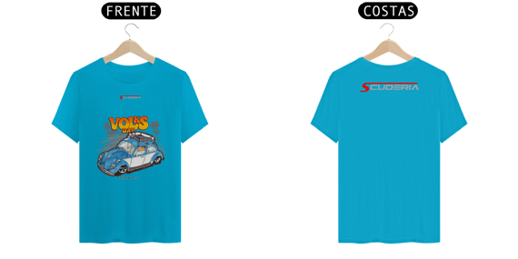 T-Shirt Classic Coleção Volks Day Fusca Azul Scuderia
