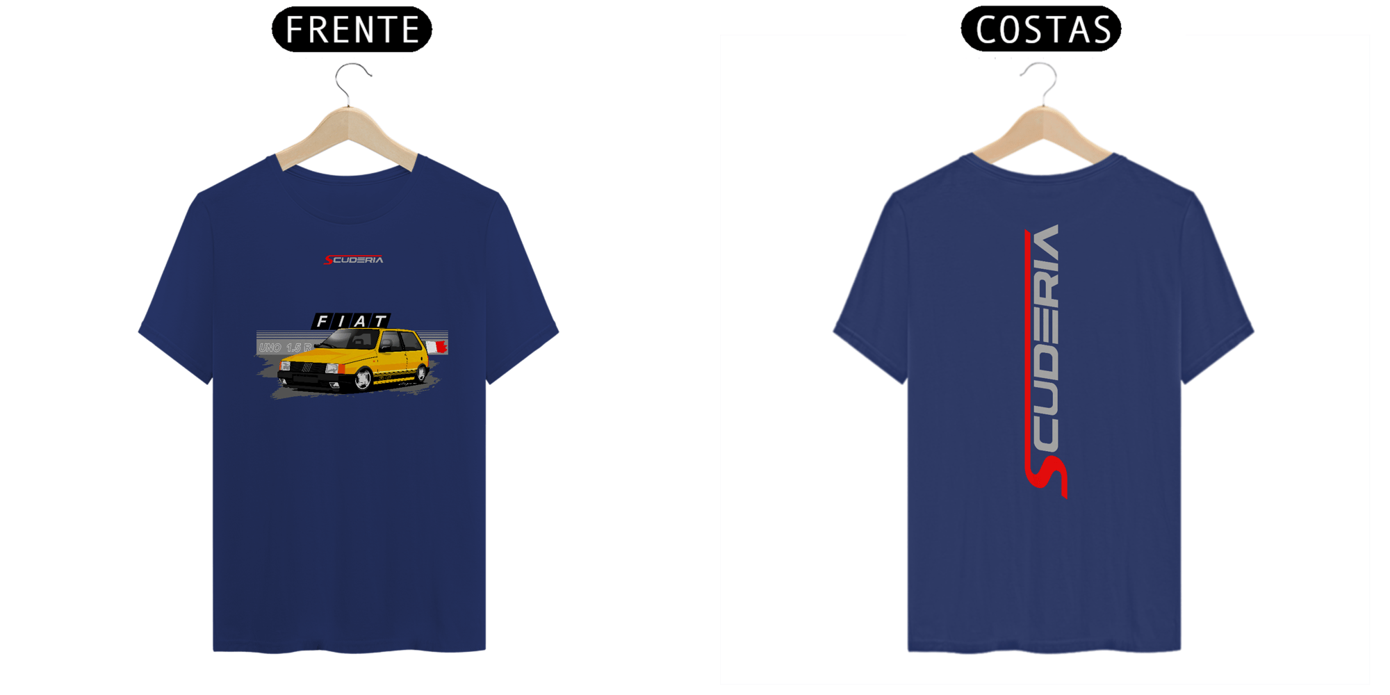 T-Shirt Pima Coleção Anos 80 Fiat Uno 1.5R Scuderia