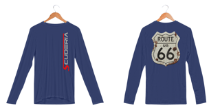 Nome do produto Manga Longa UV Placa Vintage Route 66 Scuderia