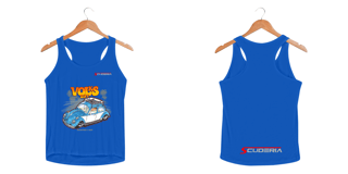 Nome do produto Regata Feminina  Sport Dry UV Coleção Volks Day Fusca Azul Scuderia
